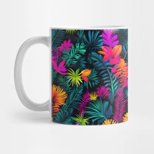 Colourful neon flowers pattern Mug